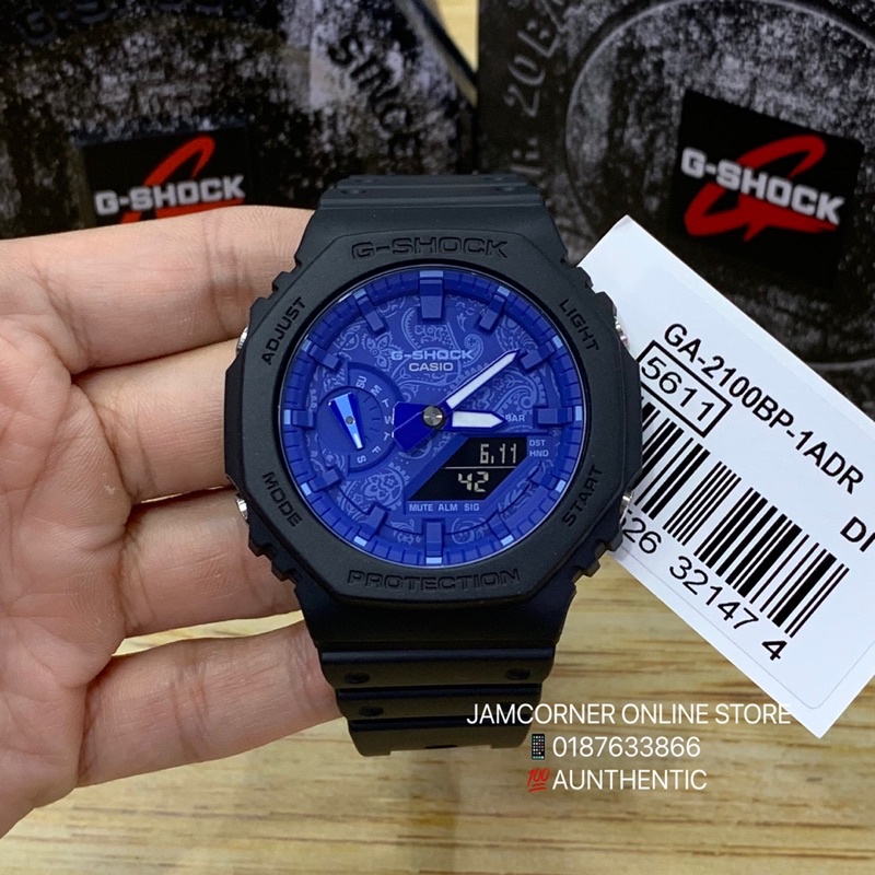 ASIA SET 100% ORIGINAL CASIO G-SHOCK GA-2100BP-1A boldly blue, paisley ...