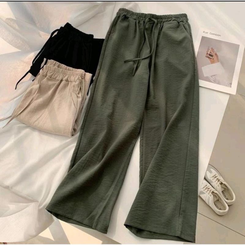 CRINKLE AIRFLOW HIGHWAIST PREMIUM JUMBO PANTS