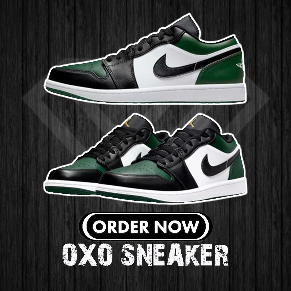 AIR JORDAN 1 LOW GREEN TOE AJ1 黑绿脚趾 (Originals Quality 100%) 553558-371 NIKE SNEAKERS WOMEN MEN SHOES SHOE KASUT