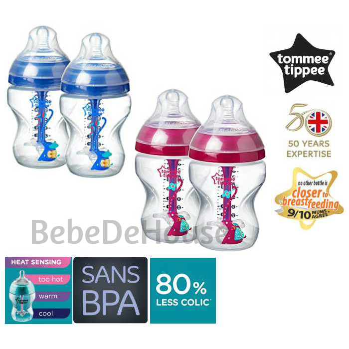 Tommee Tippee Anti Colic Plus 9oz 260ml Decorated Feeding Bottle