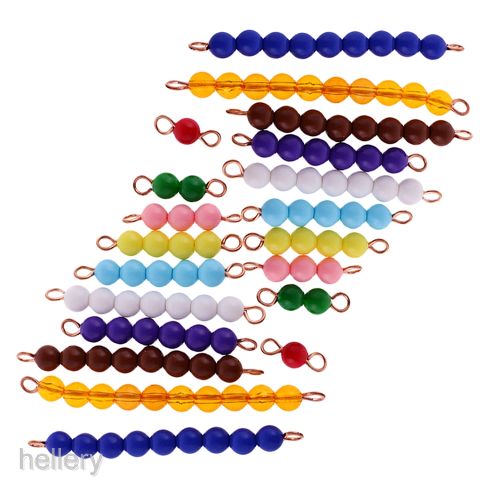 Montessori 10pcs of Ten Beads Bars Kids Decimal System Learning Maths Toy