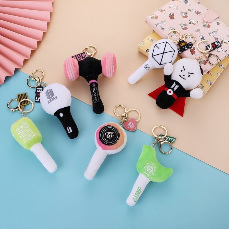 Bts Exo Nct Got7 Blackpink Twice Plush Lightstick Keyring Keychain Shopee Malaysia