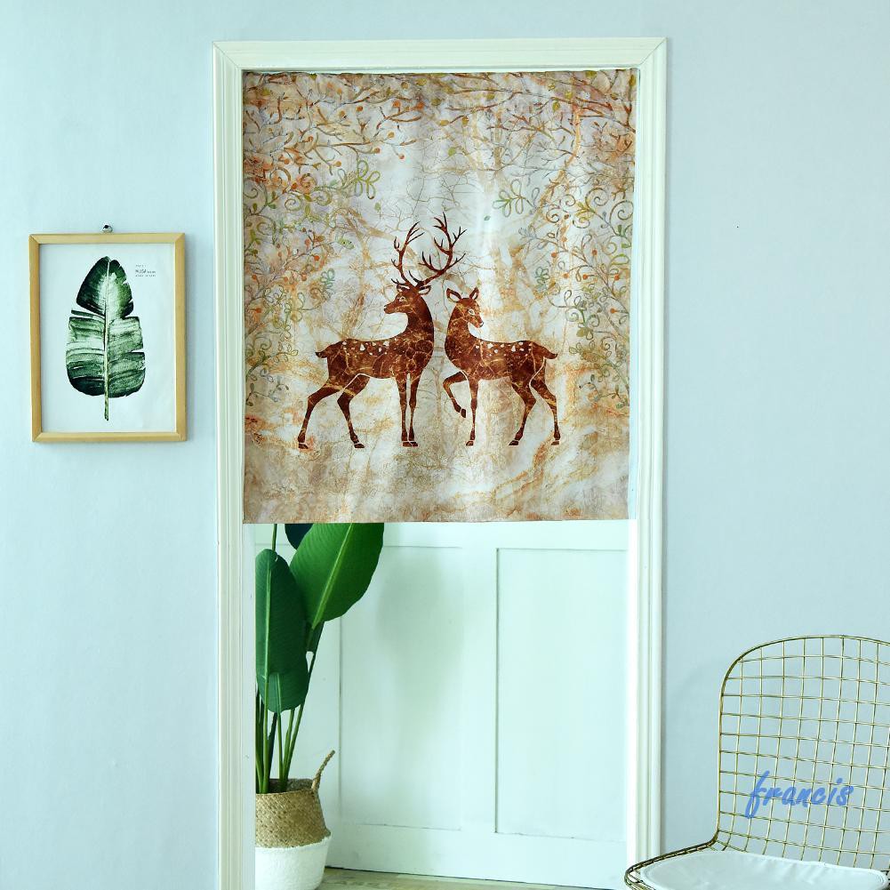 Kitchen Door Curtains Cartoon Digital Printed Sheer Doorway