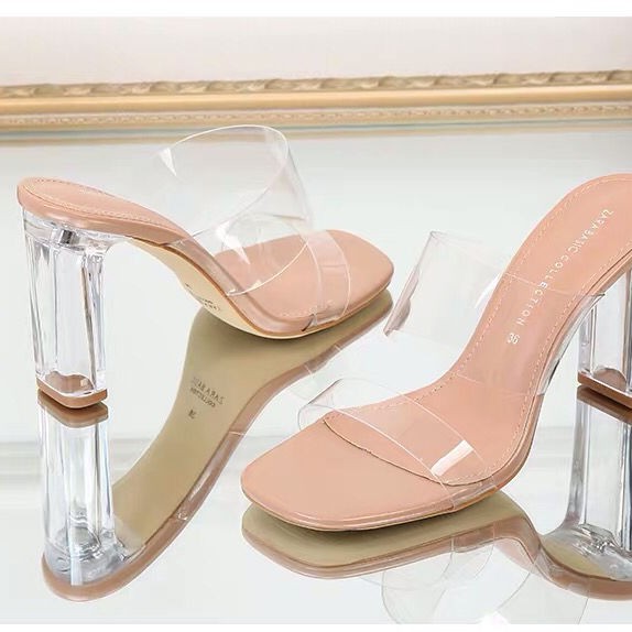 clear heel sandals zara