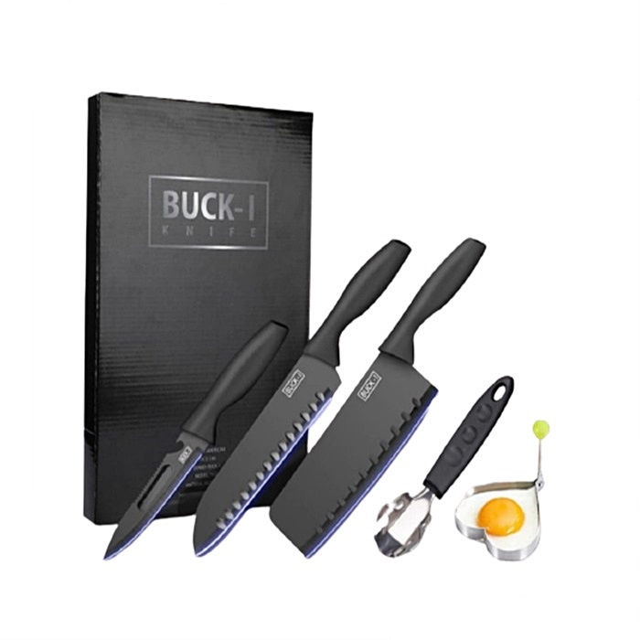 Buck Knife Pisau Dapur Black Steel Cooking Knife Stainless Steel