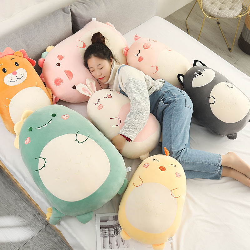 Animal Pillow Cartoon Cushion Cute Dinosaur Plush Toydarkblue 日本全国 送料無料