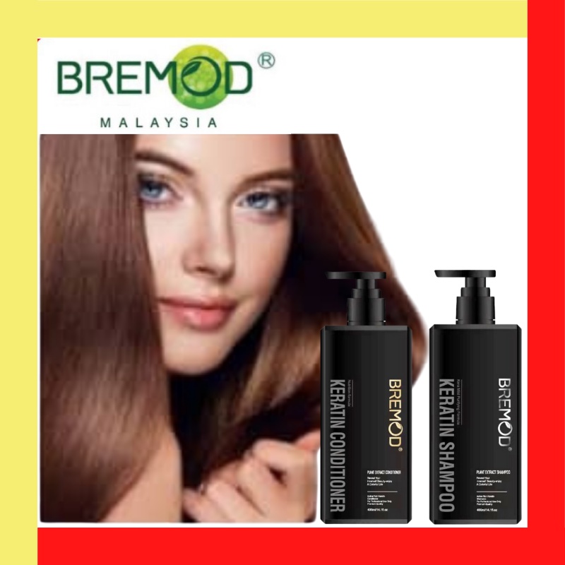 BREMOD Professional Keratin Shampoo and Conditioner (400ml) | Shopee ...