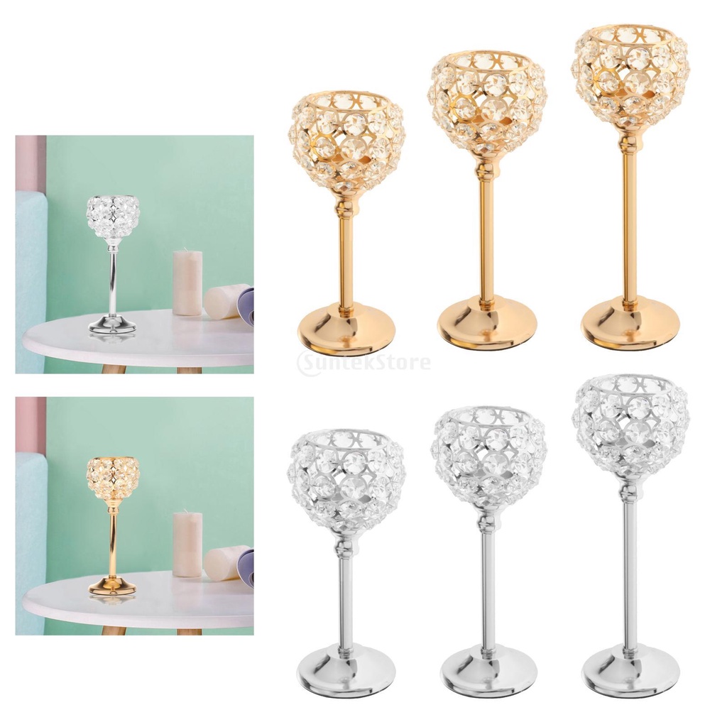 Crystal Candle Holder Tea Light Stand Candelabra Candlestick | Shopee ...