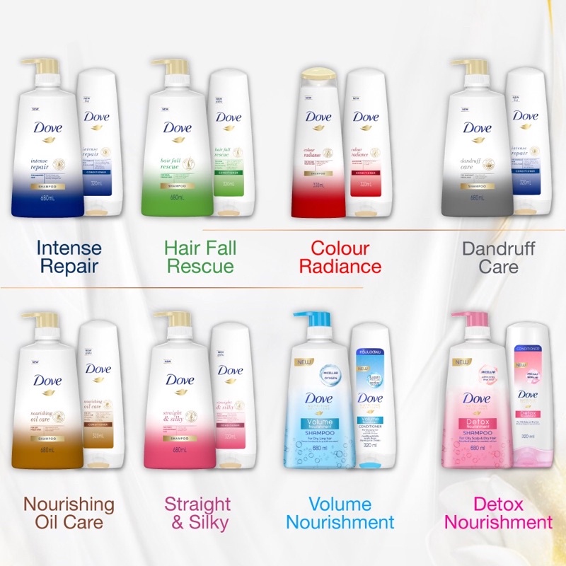 Dove Micellar Series Shampoo / Conditioner Detox/Volume/Hair Boost