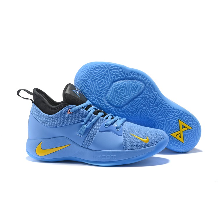 Nike PG 2 Light Blue and Yellow Basketball Shoes Shopee