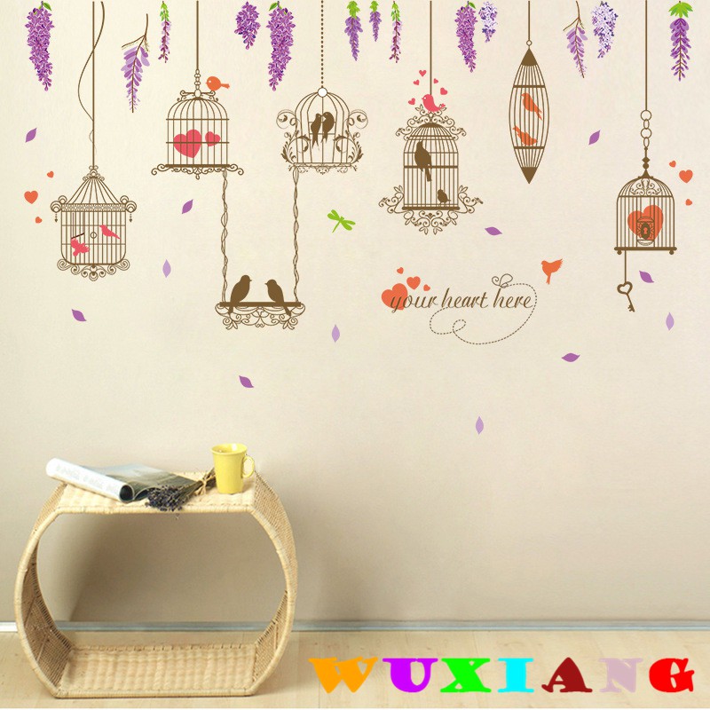 Wuxiang Hiasan Rumah Berbentuk Sangkar Burung Hangat Wall