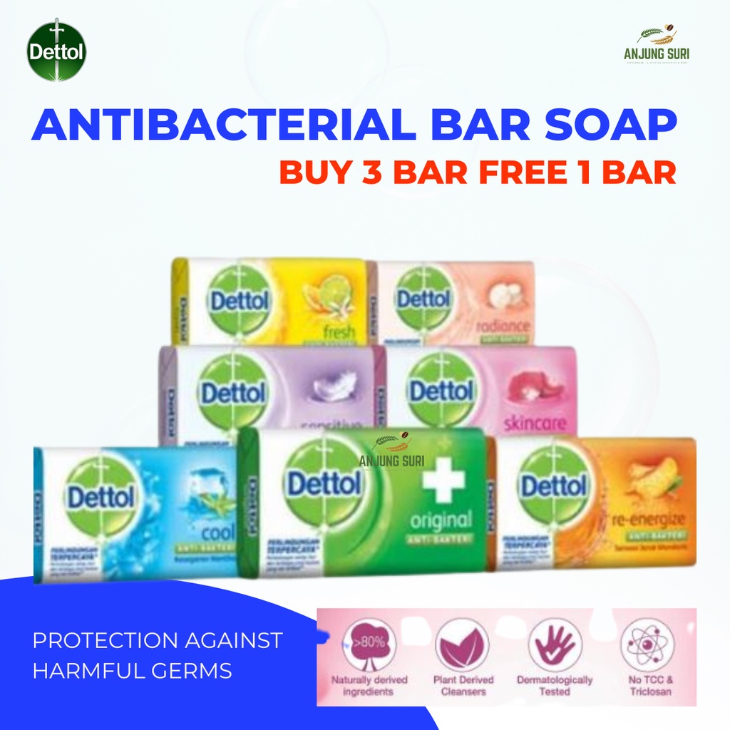 Sabun Mandi Dettol Anti Bacterial Gm Beli Percuma Dettol Soap Bar Shopee Malaysia