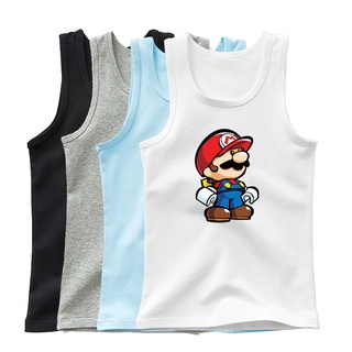 Summer Sports Undershirt Baby Boy Super Mario Bros Tank Top Children's Game Cartoon Vest