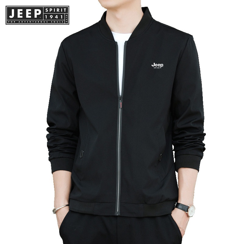 JEEP SPIRIT 1941 ESTD Slim Casual Waterproof Men's Jacket - Black/Gray/Navy/Red/Size M-5XL