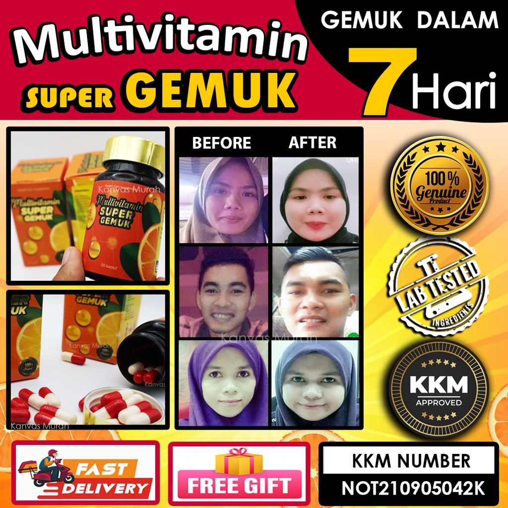 ubat gemuk badan lulus kkm body up weight gain vitamin super gemuk