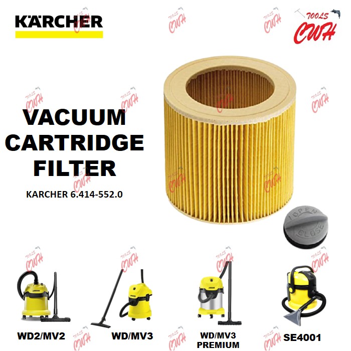 2 X Cartridge Filter, Cartridge Vacuum Cleaner, Suitable for Krcher Wd3  Premium Wd3 Wd3 Wd 3 Mv3 Wd