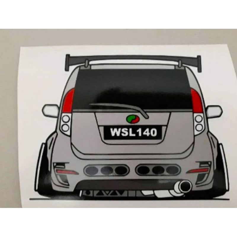 Stiker Perodua Myvi Rocket Bunny Siap No Plate  Shopee Malaysia