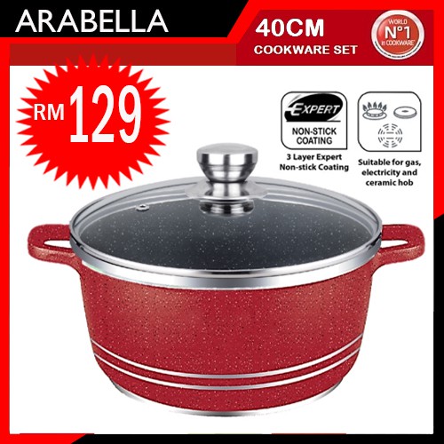 Periuk Besar Periuk Non Stick Cookware Periuk Rendang 40cm Periuk Rendang Granite Periuk Non Stick Shopee Malaysia