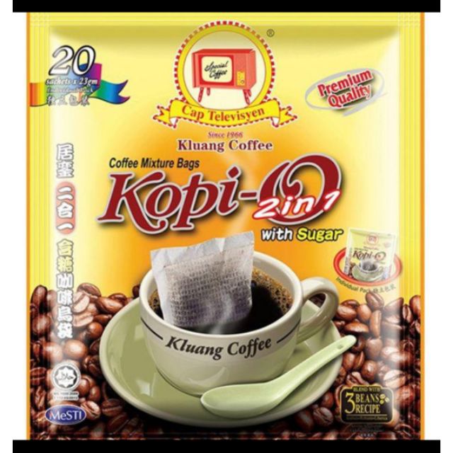 居銮二合一含糖咖啡乌袋20包装kluang Tv Kopi O 2in1 With Sugar 20 Sachets Shopee Malaysia