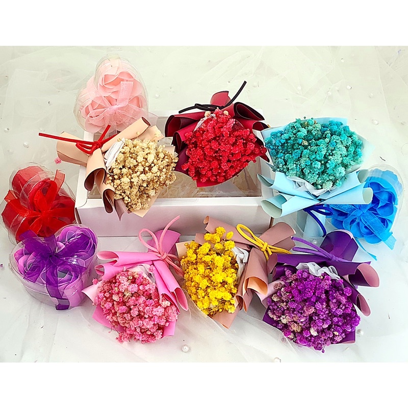 VERY MINI Preserved Baby Breath Flower Bouquet Set Shopee Malaysia