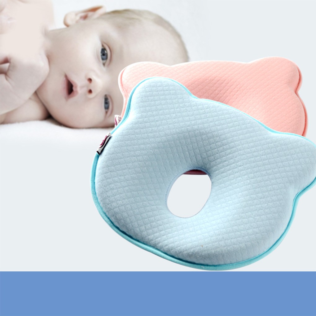 Colored Cotton U Shape Baby Head Shaping Pillow for Newborns Baby Anti-roll Pillow Prevent Flat Head Crown Bear 