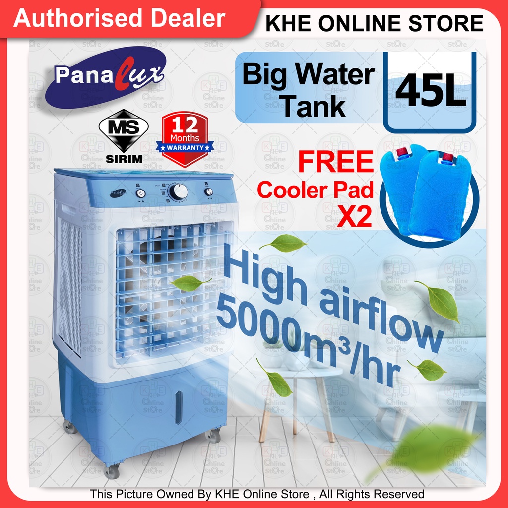 【Sirim】Panalux 45L Evaporative Portable Air Cooler Humifier Cooling Fan Mesin Penyejuk Udara PAL-45