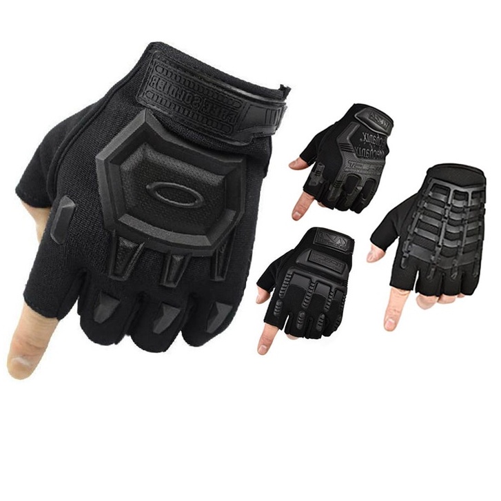Military Fingerless Gloves Half Finger Tactical Breathable Lightweight Outdoor Cycling Motorcycle Hiking Climbing Driving Gloves 