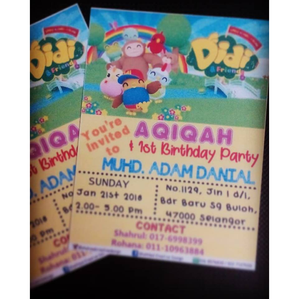 Kad Jemputan Invitation Card Birthday Party Aqiqah 30pcs Shopee Malaysia