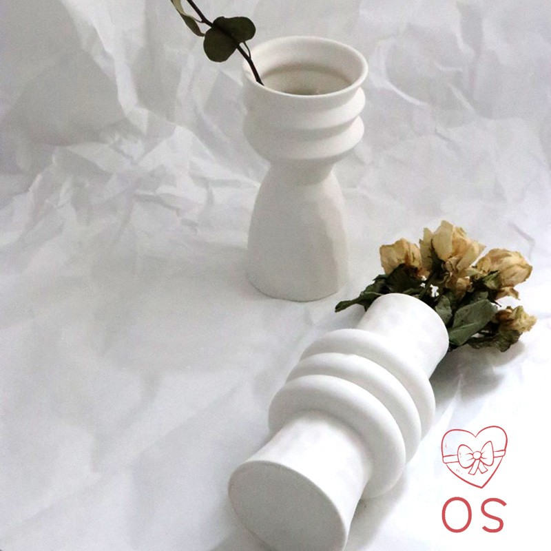Ceramic White Vase Decorative Bottle Dried Flowers Creative Flower Ornaments New