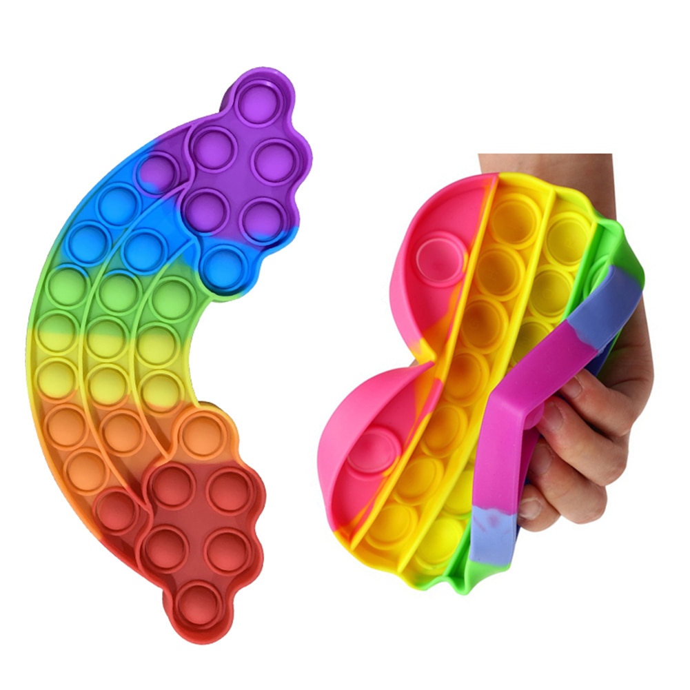2021 Tiktok Pop It Murah Push Bubble Fun Ice Cream Shaped Fidget Reusable Children Adult Stress Reliever New Game Toy Gi