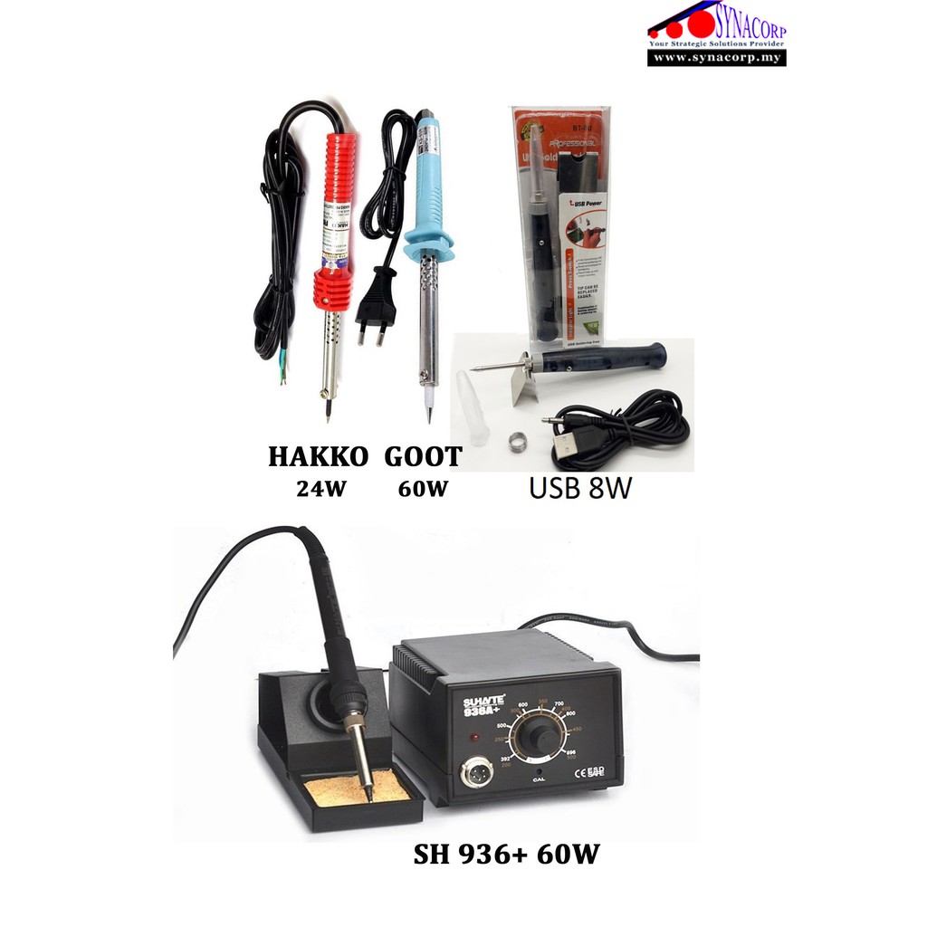 KASADI IIAKKO 936A 60W / Hakko 24W / Goot KX60R 60W / Proskit 20W