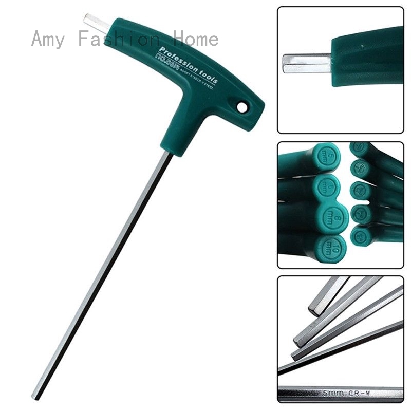 2Pcs 4mm-5mm Allen Hex Keys T-Shaped Wrench Inner Six Angle Screwdrivers 60g 
