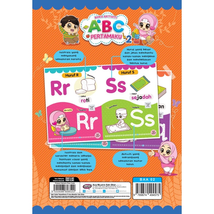 Buy Buku Aktiviti Prasekolah Abc Pertamaku 1 2 Mengenal Huruf Menulis Mewarna Ana Muslim Buku Kanak Kanak Seetracker Malaysia