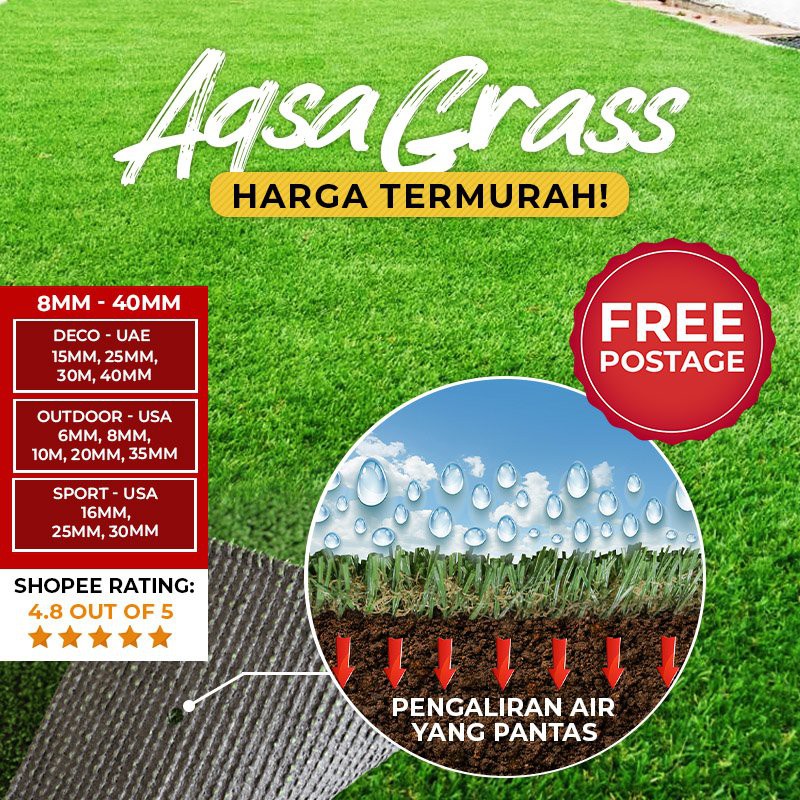 Artificial Grass Aqsa Tebal Murah Free Postage Karpet ...