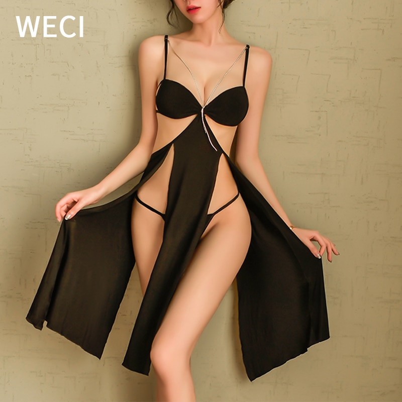 Video Sexy - READY STOCKã€‘WECI Women Sexy Erotic Clothing Porn Night Dress Summer  Sleepwear V-Neck Comfort Homewear Silk Sleeveless Nightgown Cross Halter |  Shopee Malaysia