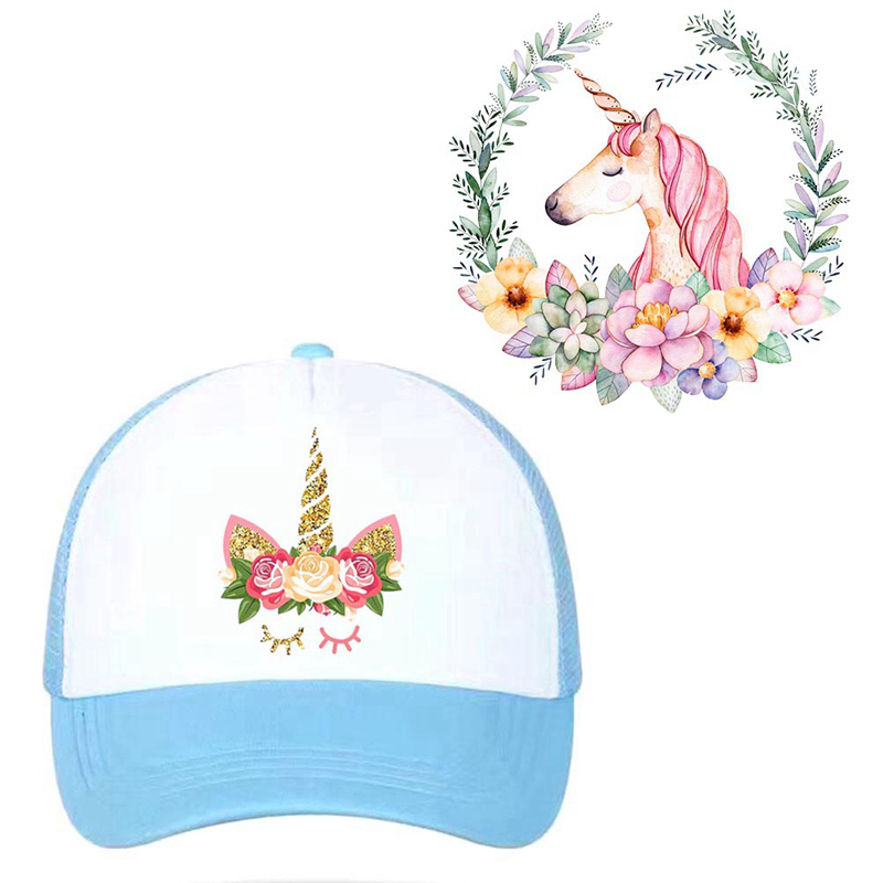 Adult Unisex Cowboy Cap Adjustable Hat Summer Colorful Unicorn Print Cotton Denim