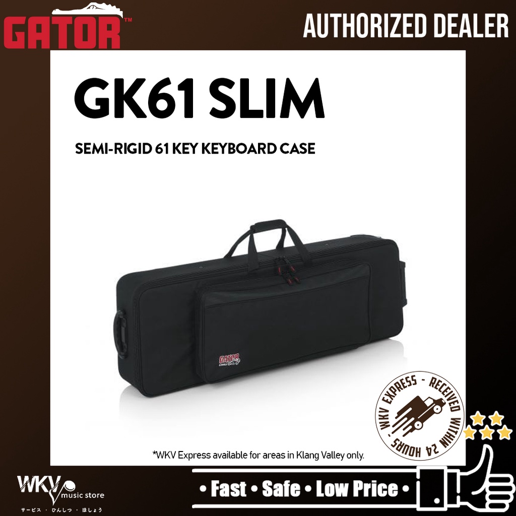 Gator GK61SLIM Rigid EPS Foam Lightweight Case w/ Wheels for Slim 61