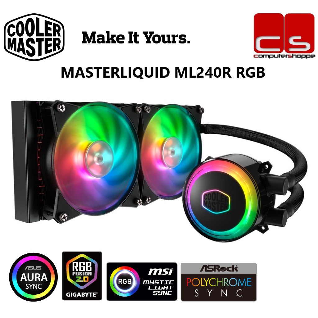 ARGB Lighting Sync Pr Cooler Master Cooler Master Masterliquid ML240R RGB CPU Liquid Cooler 