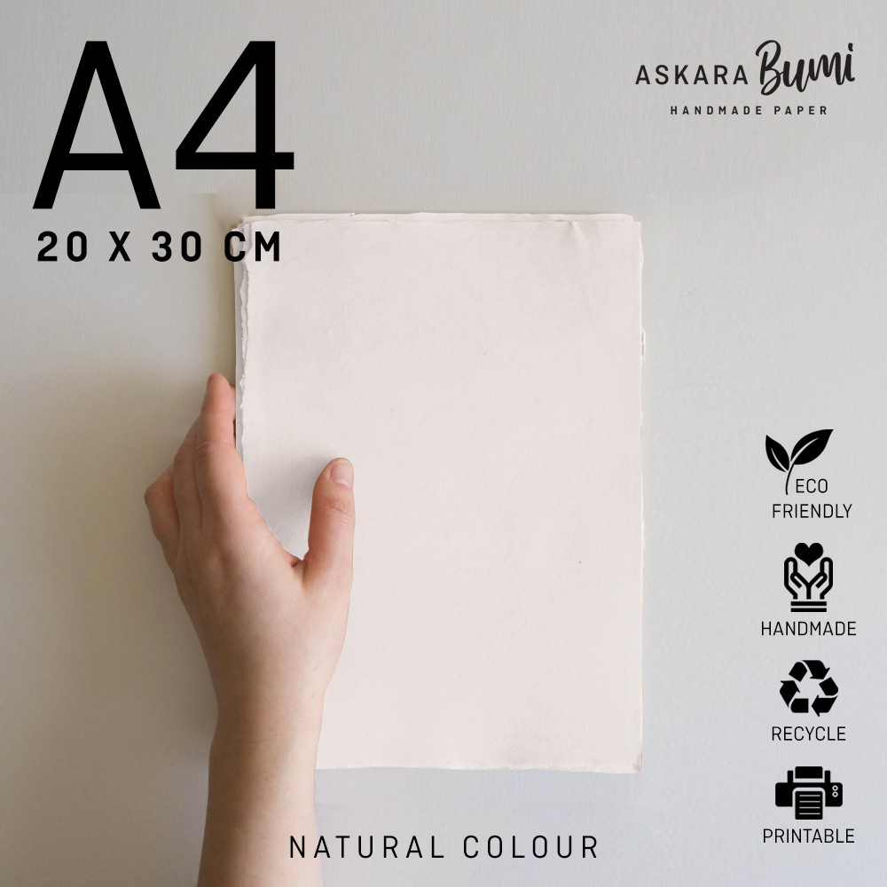 (HANDED PAPER) A4 Recycled PAPER Hand Made/ Recycle/ Eco-Friendly/ Eco-Friendly/ By Askara Bumi