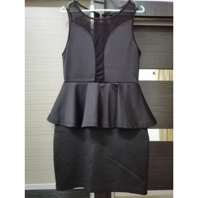 mesh peplum dress