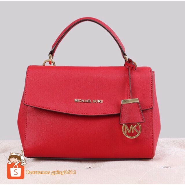 MK Michael Kors Ava Medium Satchel Saffiano Leather Women Bag Handbag Red  Sling | Shopee Malaysia