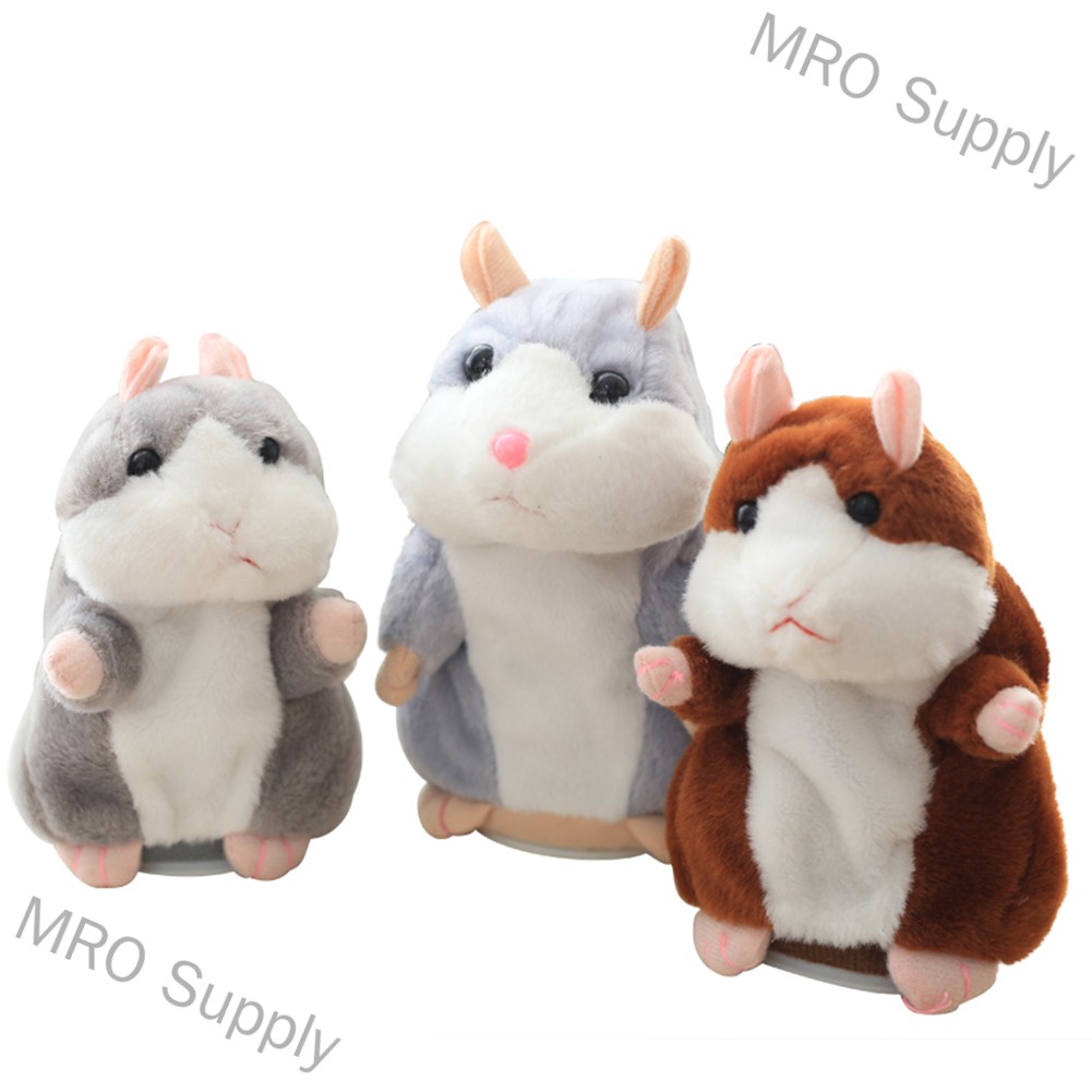 Lovely Talking Plush Hamster Toy, Can Change Voice, Record Sounds, Nod Head or Walk, Early Education for Baby