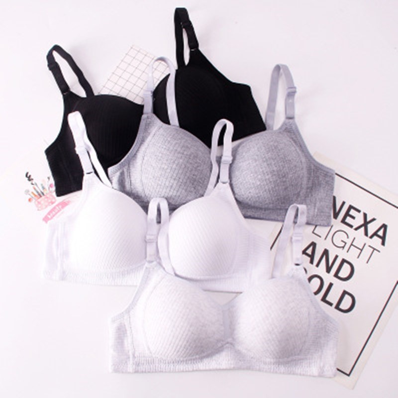 Coli Perempuan Teenage Seluar Dalam Lingerie Thin Cotton Breathable Teen Girls Texturize Daily Non Wire Bra