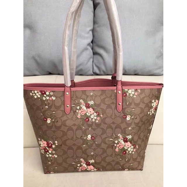 coach reversible floral tote