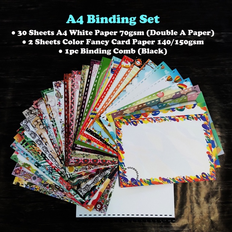 A4 Binding Set 3 (Buku Folio/Buku Skrap) Binding Paper With Plastic