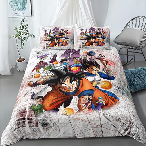 Cod Anime Dragon Ball 3in1 Bedsheet Set, Dragon Ball Z King Size Bed Set