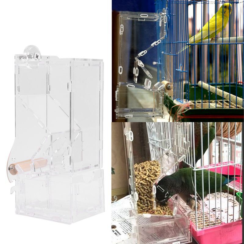Automatic Bird Feeder Pet Bird Cage Feeder Food Container Feeding