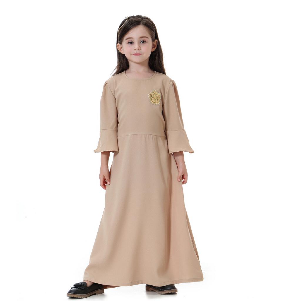  Muslimah  Dress  Kids Muslim Girl Long Sleeve Robe Maxi  