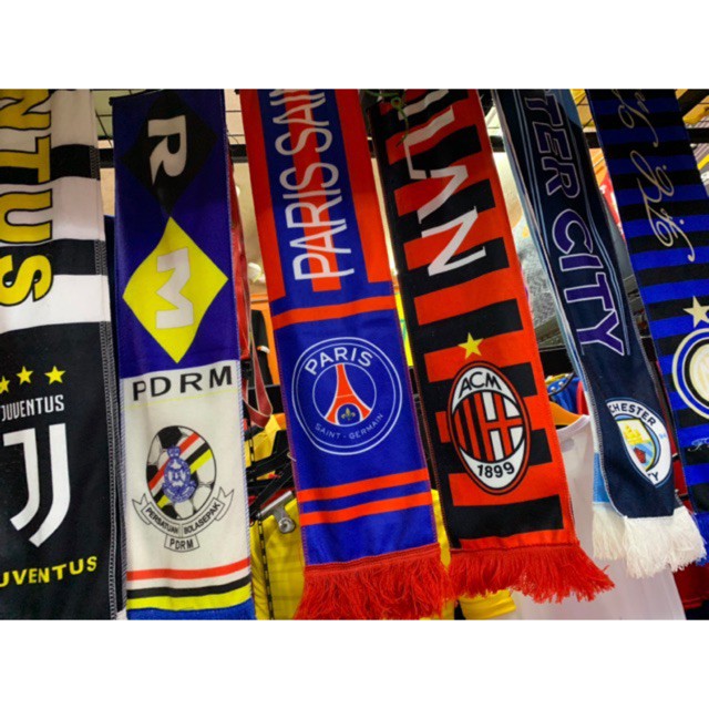 Football Mafla Club Scarf Kain Cotton Lembut & Berkualiti Selendang Futsall Soccer Scarves Mafla Ready Stock Fast Ship