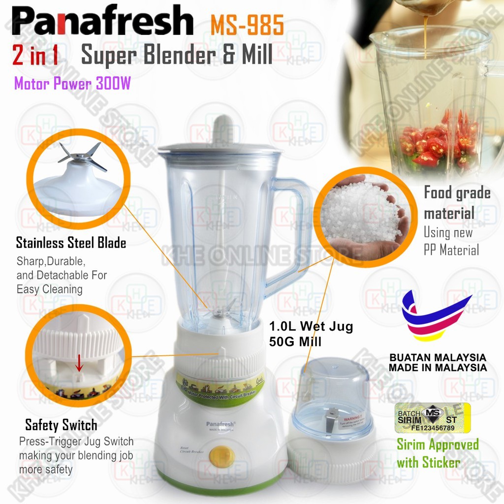【Sirim Approved】Panafresh Super Blender & Mill Mesin Cabai MS-985